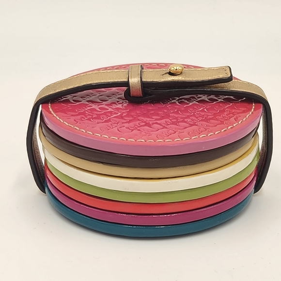 Coach Other - Set of 7 Coach Patent Leather Magnetic Coasters with Belt Holder